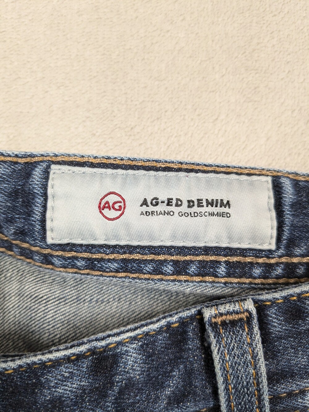 AG Adriano Goldschmied Mens 36 Matchbox Slim Straight Blue Stretch Jeans - Picture 7 of 16